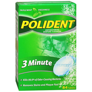Polident 3-Minute Anti-Bacterial Denture Cleanser - 84 tablets