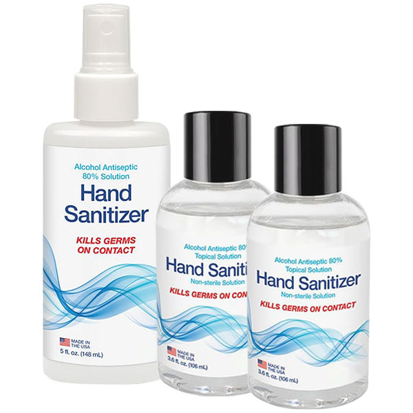 DentalStores Liquid Antiseptic Hand Sanitizer Combo - 80% Ethyl Alcohol - 12.2oz