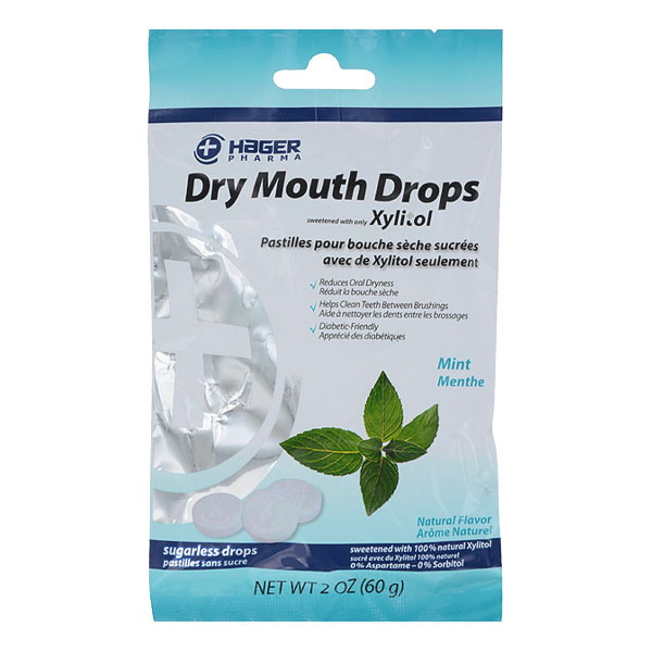 Hager Xylitol Dry Mouth Drops - Mint - 26ct